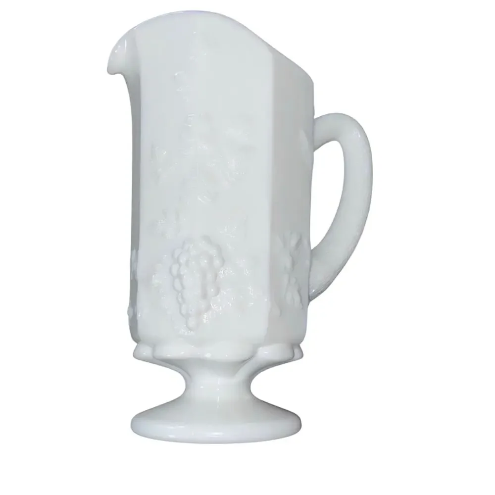 Vintage Westmoreland Paneled Grape Vine Milk Glass 9